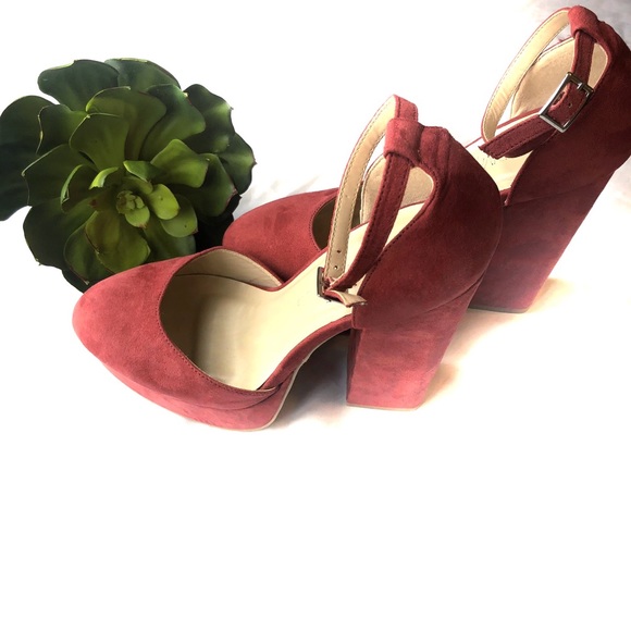 Maroon High Platform Heels - Picture 3 of 7